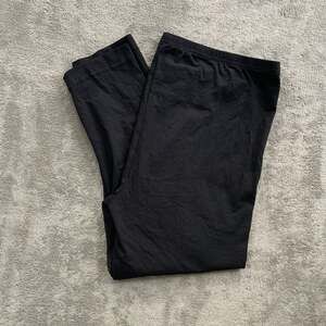 Peruvian Connection Leggings Womens Size Large Black Pima Cotton Cropped